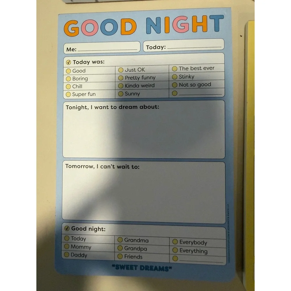 Knock Knock Notepad Bundle 4 Pack Todays Plan I Read A Book Artist Good Night